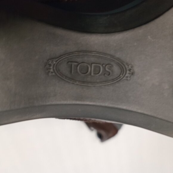 TOD'S Women's Leather Shoes Brown Lace Up Sz 8.5 EU 39 - Picture 7 of 7